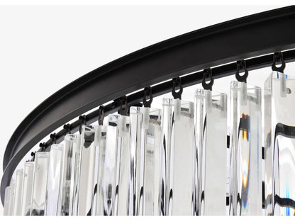 Elegant Lighting Sydney 58-Light Matte Black Tiered Crystal Chandelier
