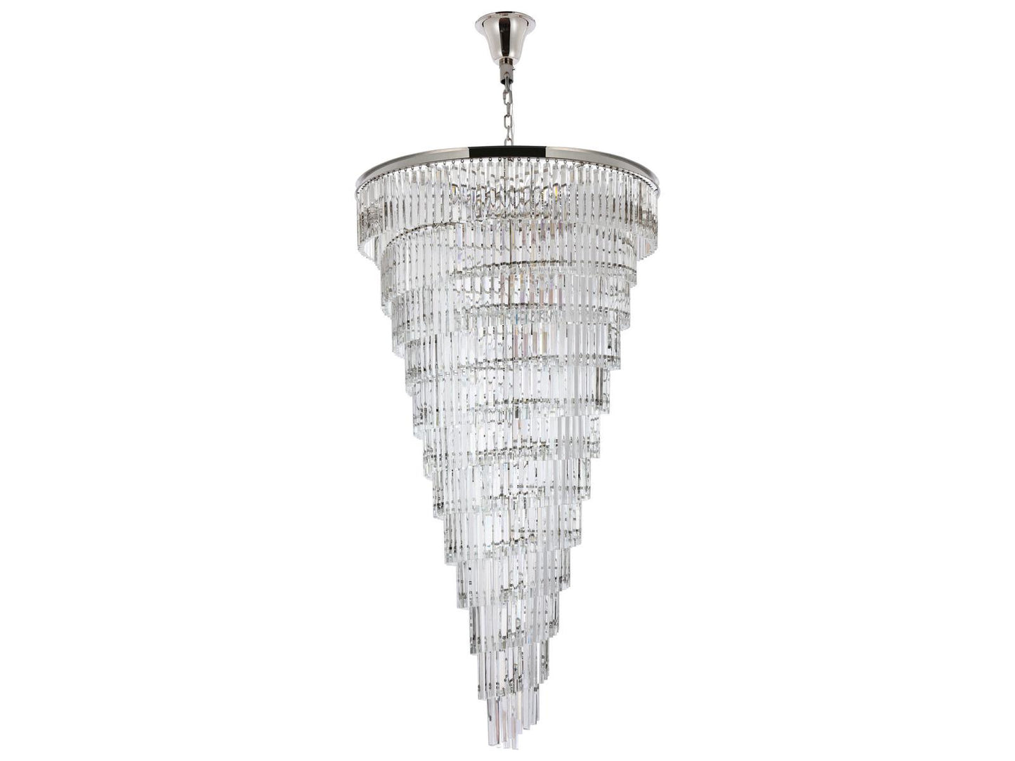 Elegant Lighting Sydney 58-Light Polished Nickel Tiered Chandelier with Royal Cut Crystals