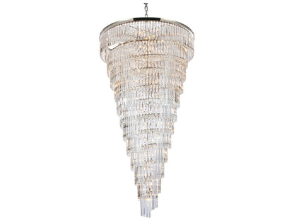 Elegant Lighting Sydney 58-Light Polished Nickel Tiered Chandelier with Royal Cut Crystals