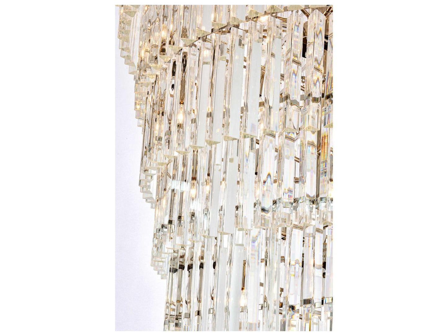 Elegant Lighting Sydney 58-Light Polished Nickel Tiered Chandelier with Royal Cut Crystals
