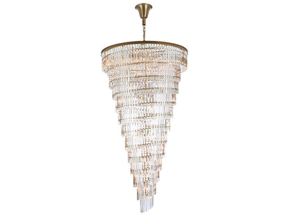 Elegant Lighting Sydney 58-Light Tiered Chandelier in Satin Gold with Royal Cut Crystal