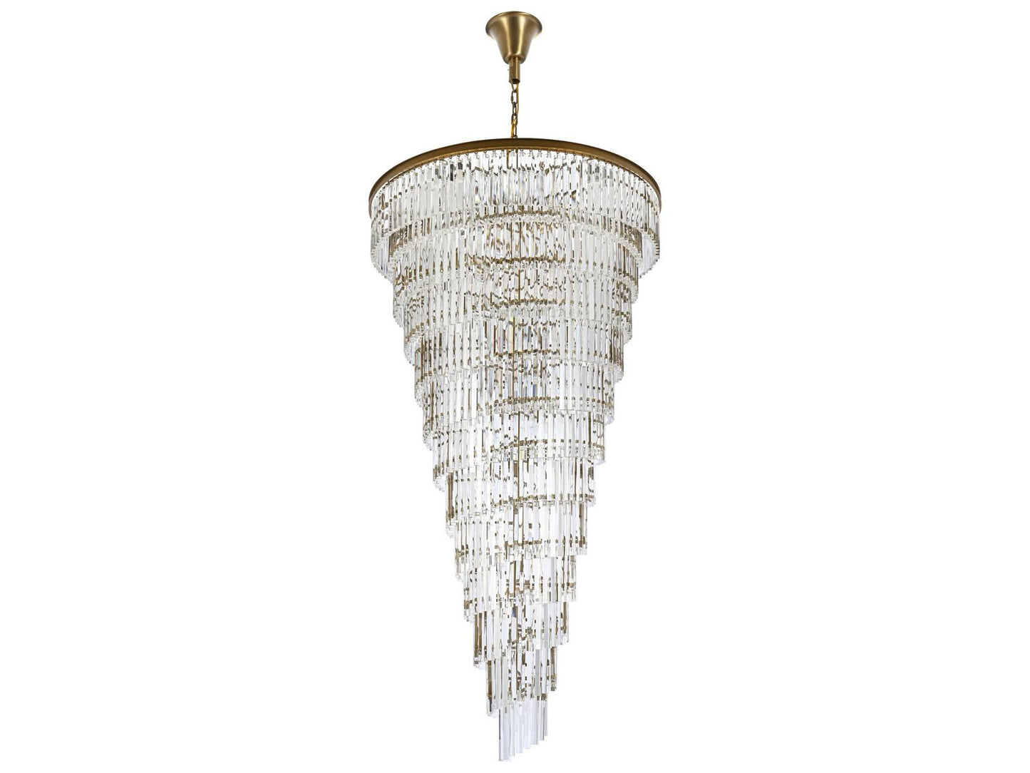 Elegant Lighting Sydney 58-Light Tiered Chandelier in Satin Gold with Royal Cut Crystal