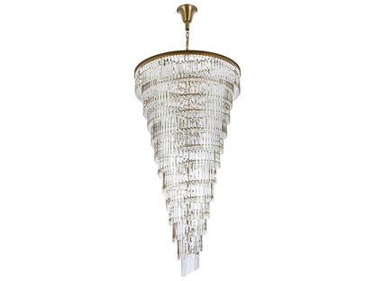 Elegant Lighting Sydney 58-Light Tiered Chandelier in Satin Gold with Royal Cut Crystal