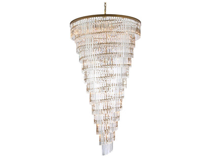Elegant Lighting Sydney 58-Light Tiered Chandelier in Satin Gold with Royal Cut Crystal