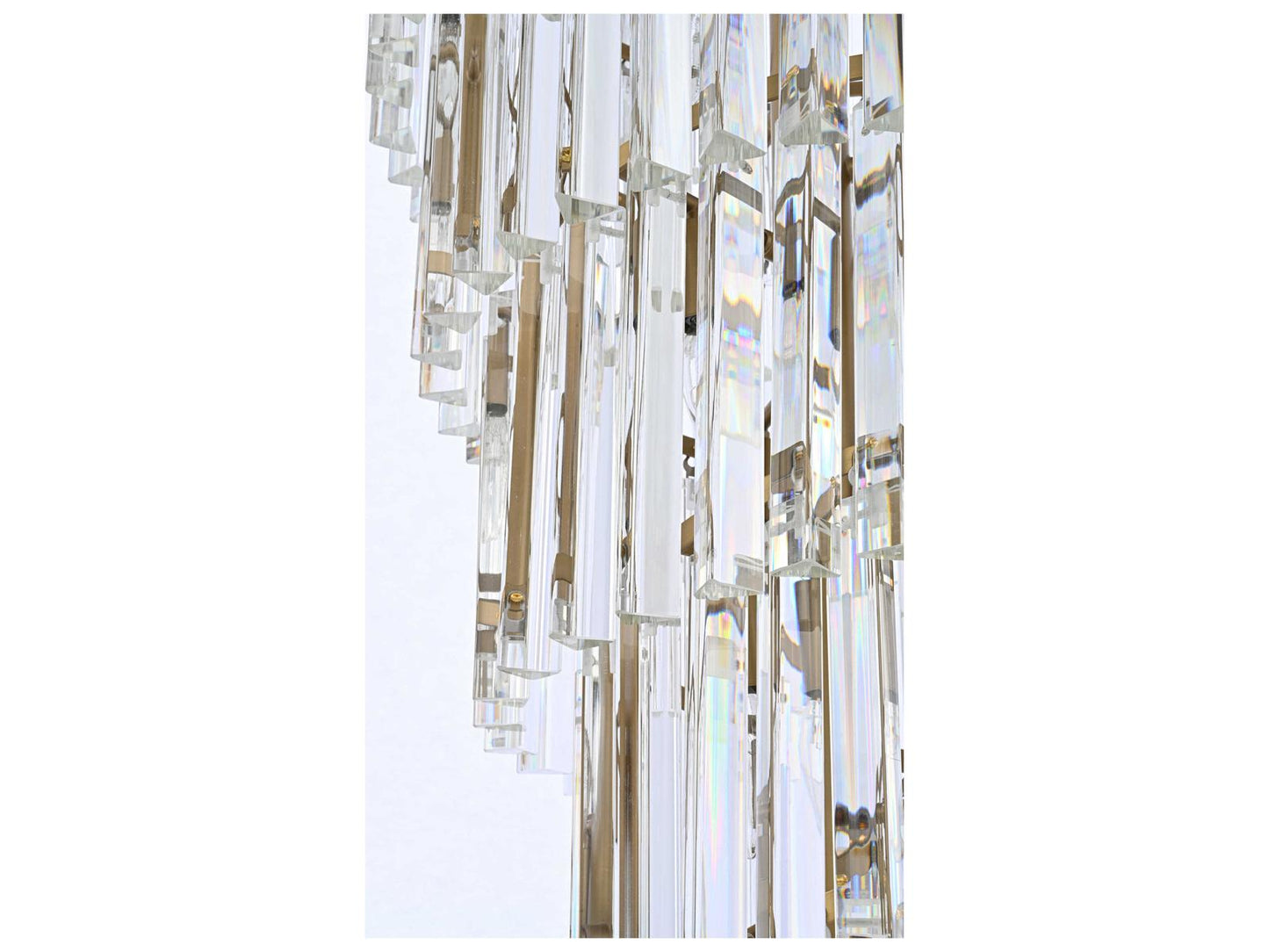 Elegant Lighting Sydney 58-Light Tiered Chandelier in Satin Gold with Royal Cut Crystal
