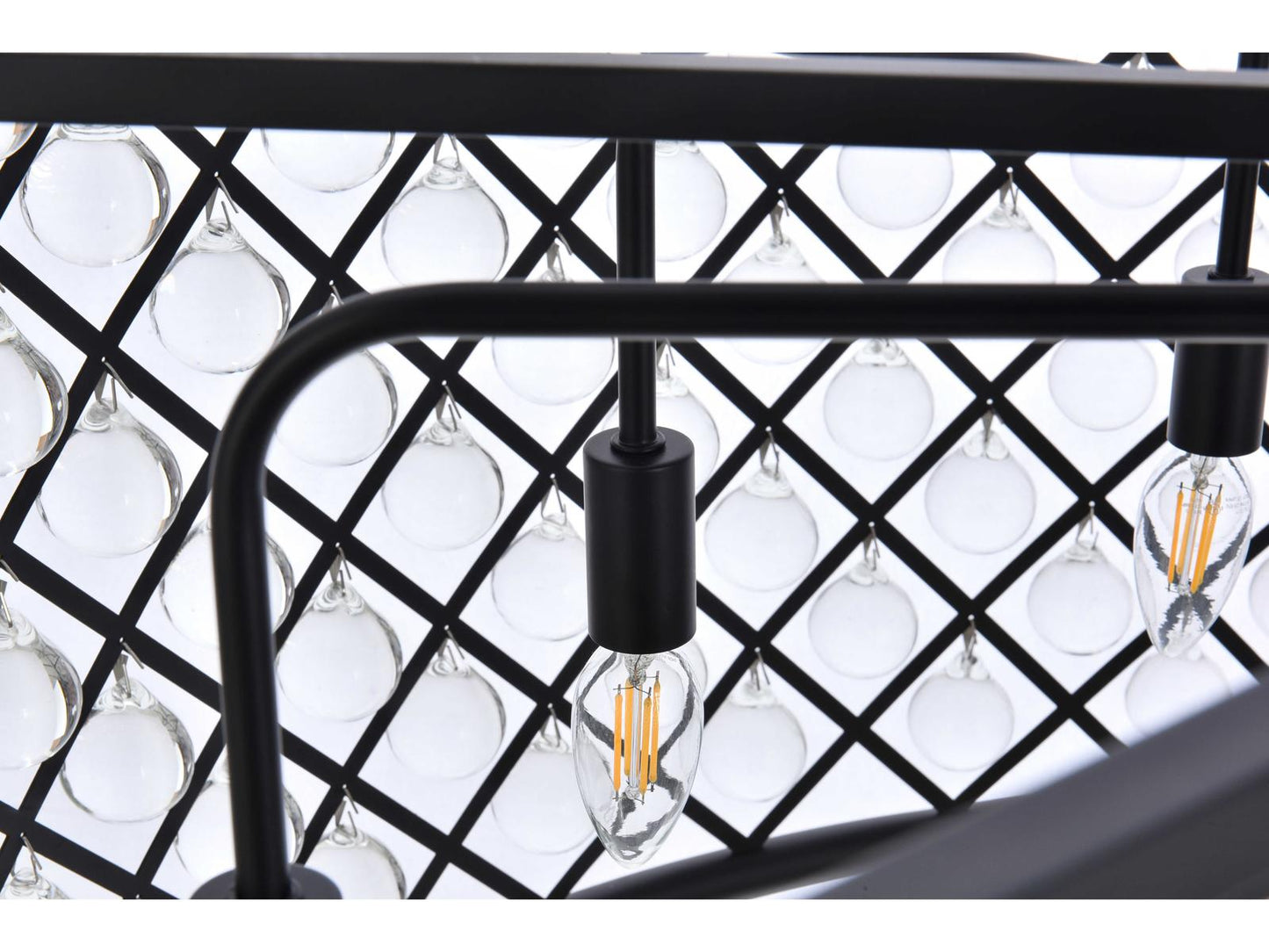 Elegant Lighting Madison 10-Light Matte Black Crystal Drum Chandelier