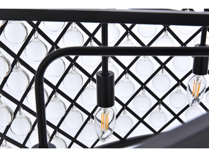 Elegant Lighting Madison 10-Light Matte Black Crystal Drum Chandelier