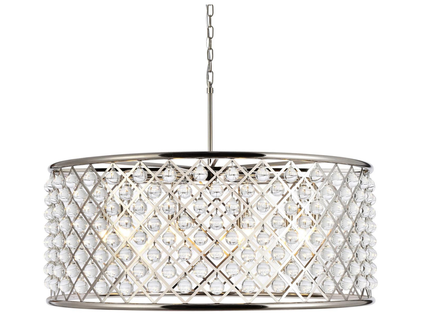 Elegant Lighting Madison 10-Light Polished Nickel Crystal Drum Chandelier