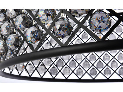 Elegant Lighting Madison 10-Light Matte Black Crystal Drum Chandelier