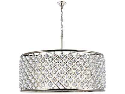 Elegant Lighting Madison 10-Light Crystal Drum Chandelier in Polished Nickel
