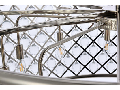 Elegant Lighting Madison 10-Light Crystal Drum Chandelier in Polished Nickel