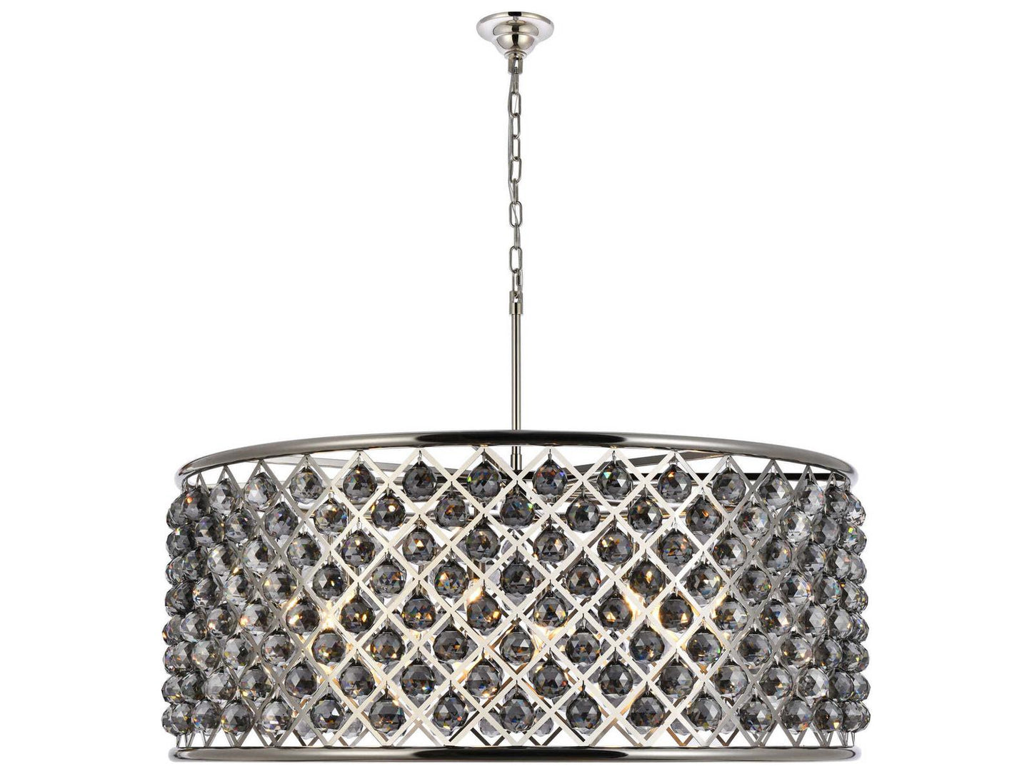 Elegant Lighting Madison 10-Light Polished Nickel Crystal Drum Chandelier