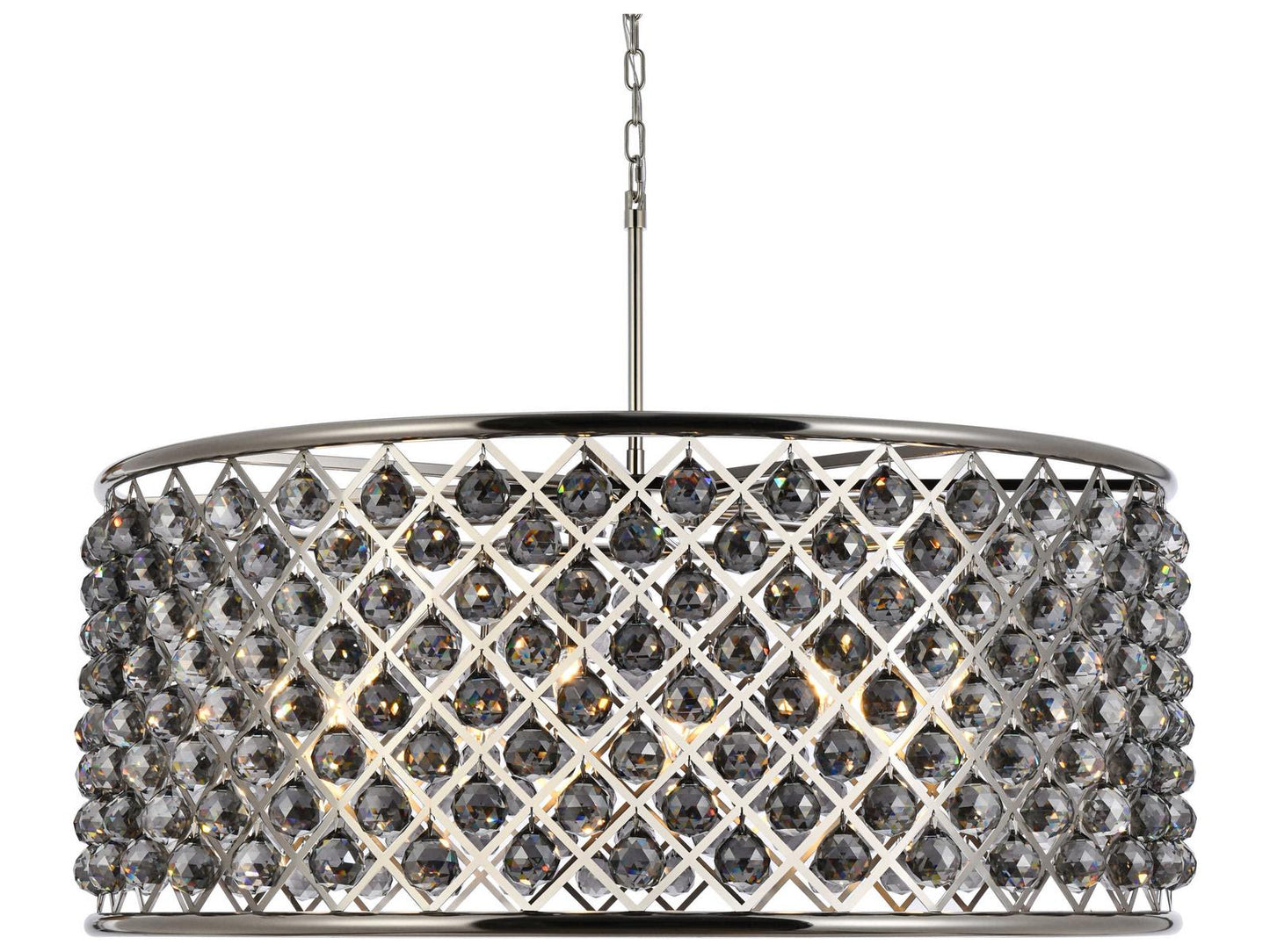 Elegant Lighting Madison 10-Light Polished Nickel Crystal Drum Chandelier