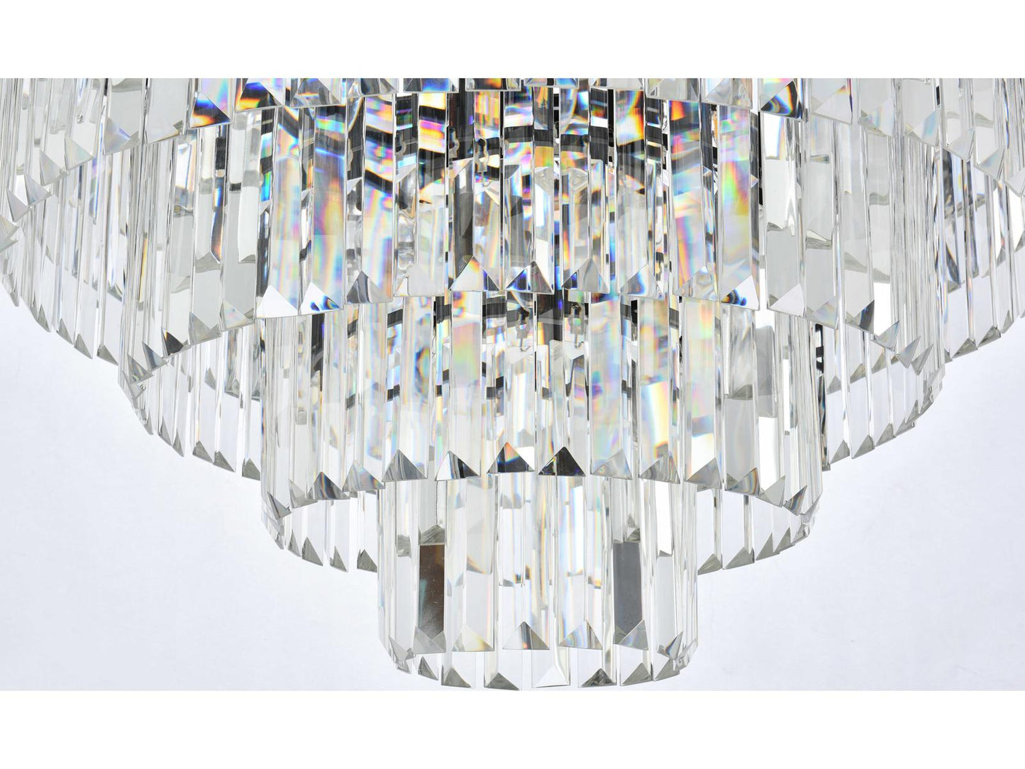 Elegant Lighting Sydney 33-Light Matte Black Tiered Chandelier with Clear Royal Cut Crystal