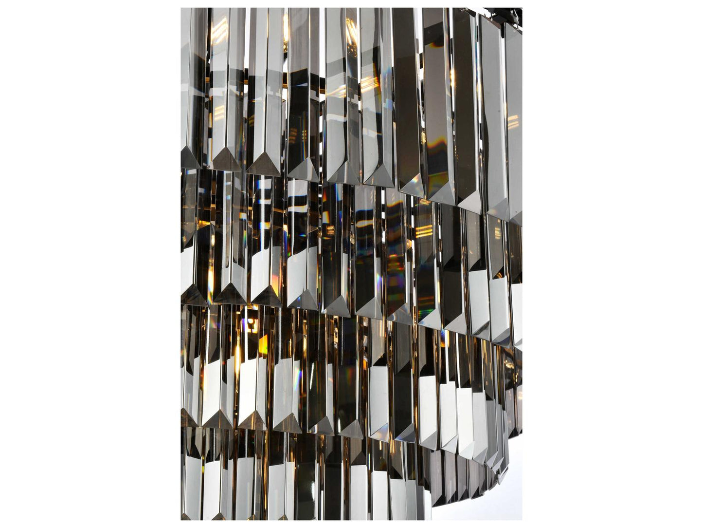 Elegant Lighting Sydney 33-Light Matte Black Silver Crystal Tiered Chandelier