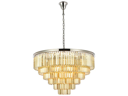 Elegant Lighting Sydney 33-Light Polished Nickel Gold Crystal Tiered Chandelier