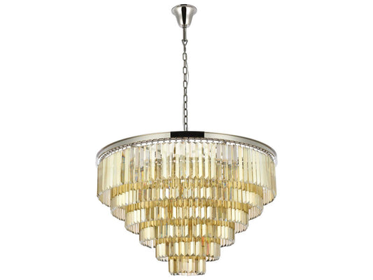 Elegant Lighting Sydney 33-Light Polished Nickel Gold Crystal Tiered Chandelier