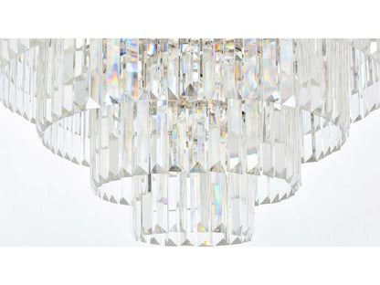 Elegant Lighting Sydney 33-Light Polished Nickel Clear Crystal Tiered Chandelier