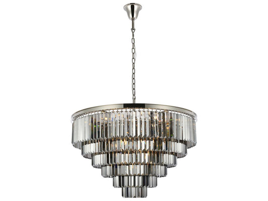Elegant Lighting Sydney 33-Light Polished Nickel Royal Cut Crystal Chandelier