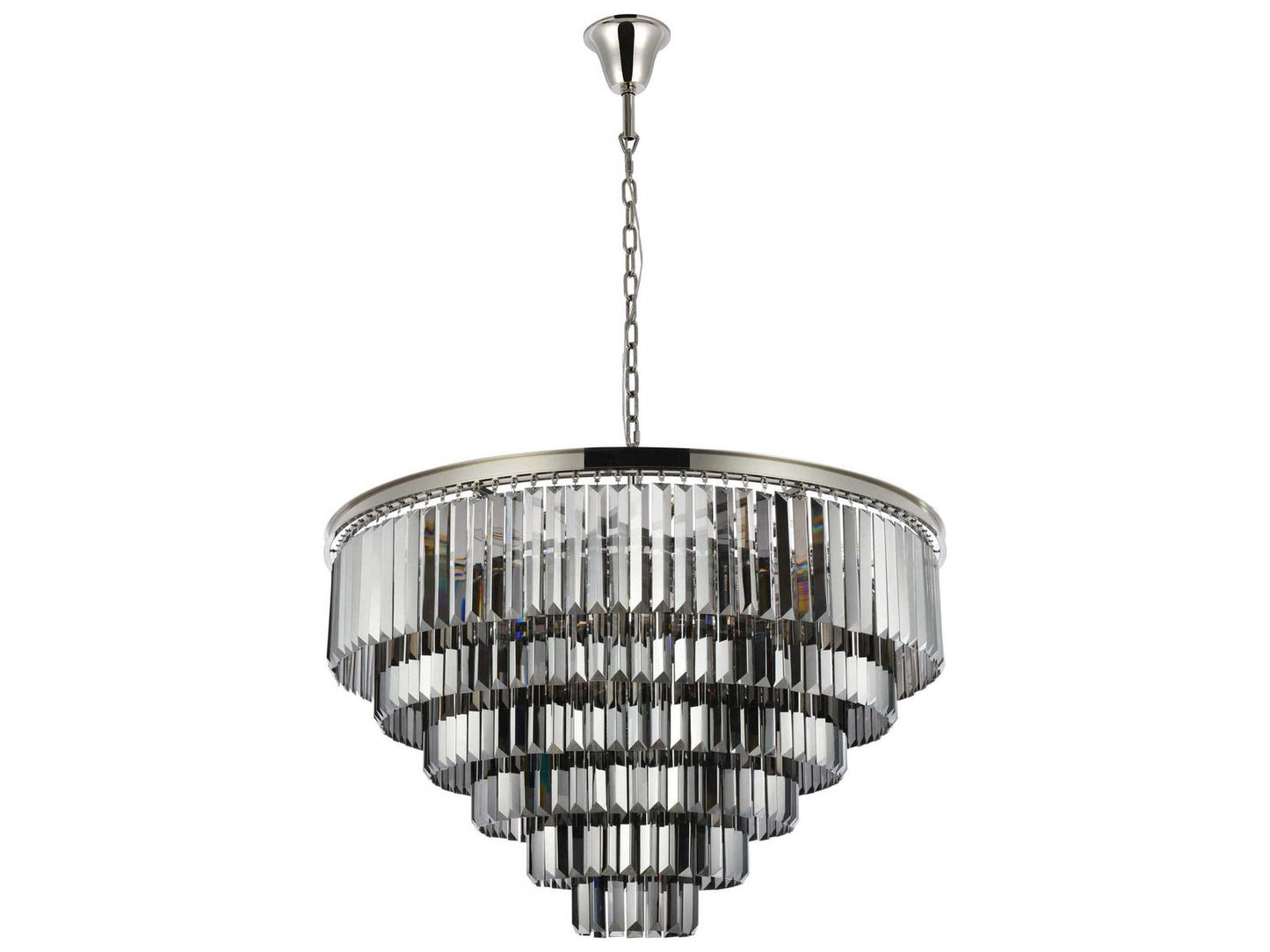 Elegant Lighting Sydney 33-Light Polished Nickel Royal Cut Crystal Chandelier
