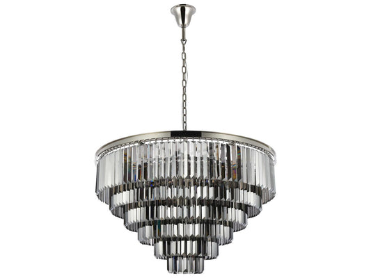 Elegant Lighting Sydney 33-Light Polished Nickel Royal Cut Crystal Chandelier