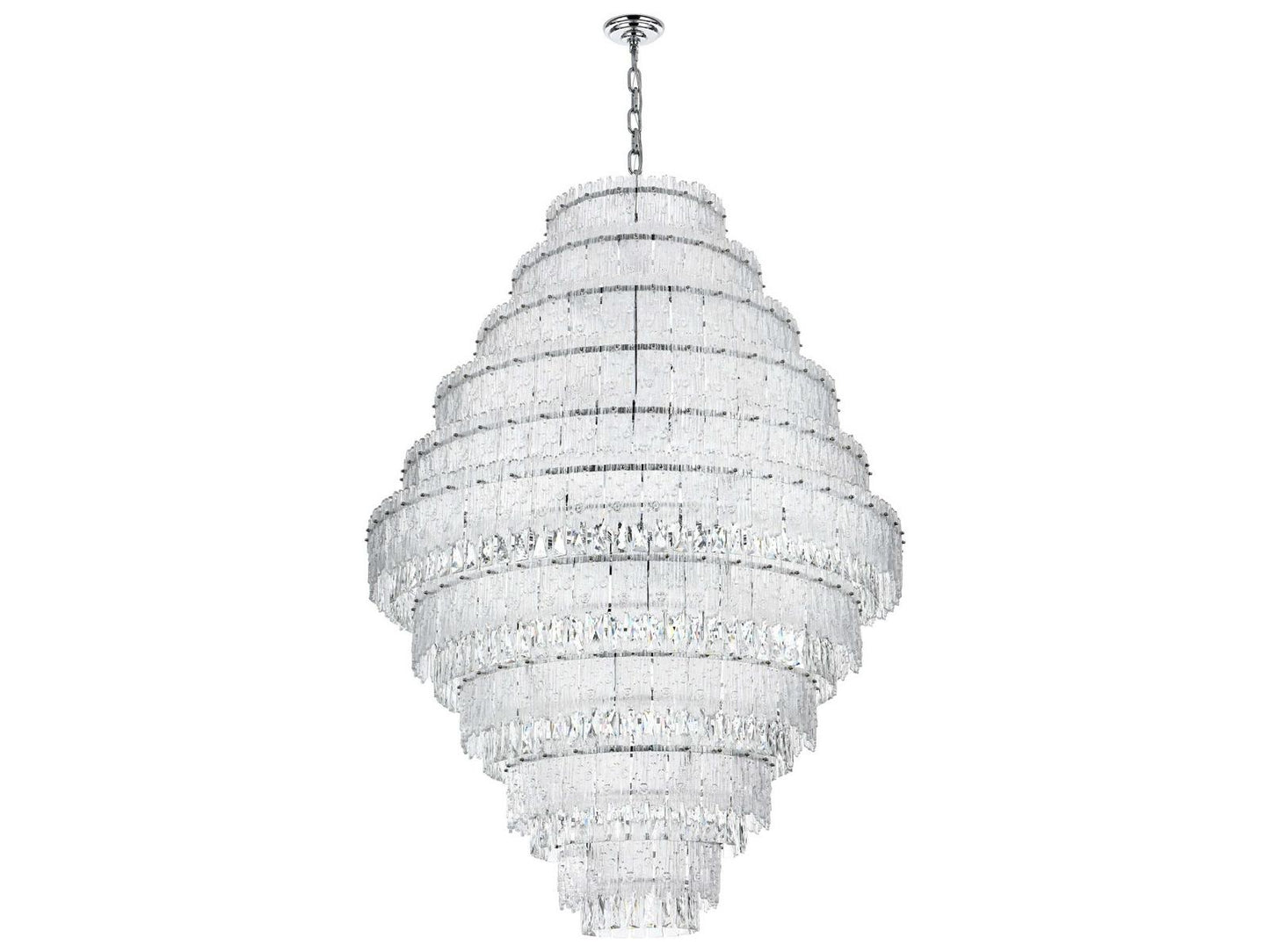Elegant Lighting Emilia 33-Light Chrome Tiered Chandelier with Clear Royal Cut Crystals