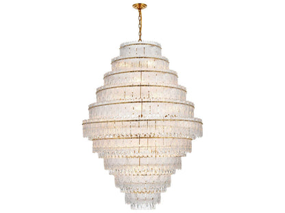 Elegant Lighting Emilia 33-Light Tiered Chandelier in Satin Gold