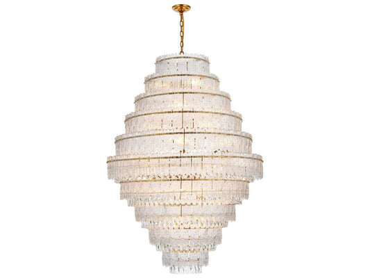 Elegant Lighting Emilia 33-Light Tiered Chandelier in Satin Gold