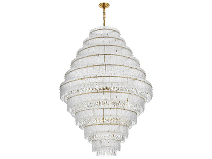 Elegant Lighting Emilia 33-Light Tiered Chandelier in Satin Gold