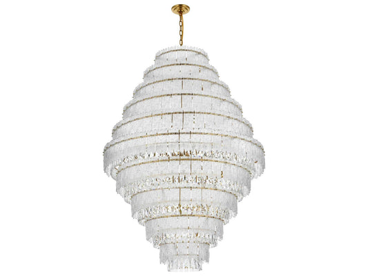 Elegant Lighting Emilia 33-Light Tiered Chandelier in Satin Gold
