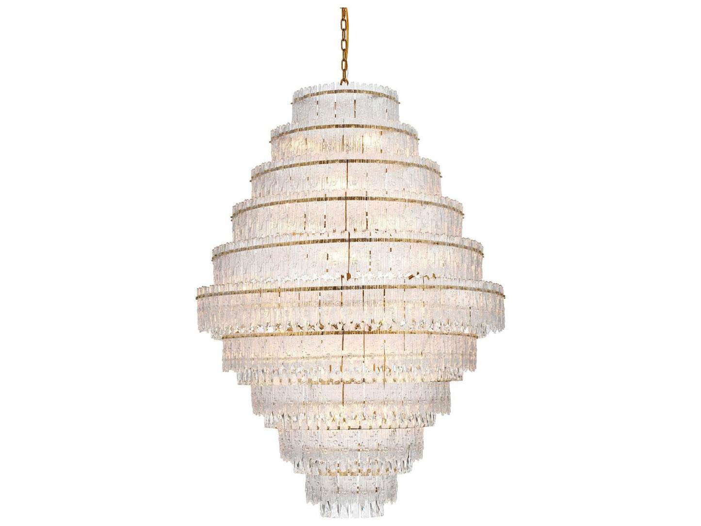 Elegant Lighting Emilia 33-Light Tiered Chandelier in Satin Gold