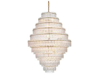 Elegant Lighting Emilia 33-Light Tiered Chandelier in Satin Gold