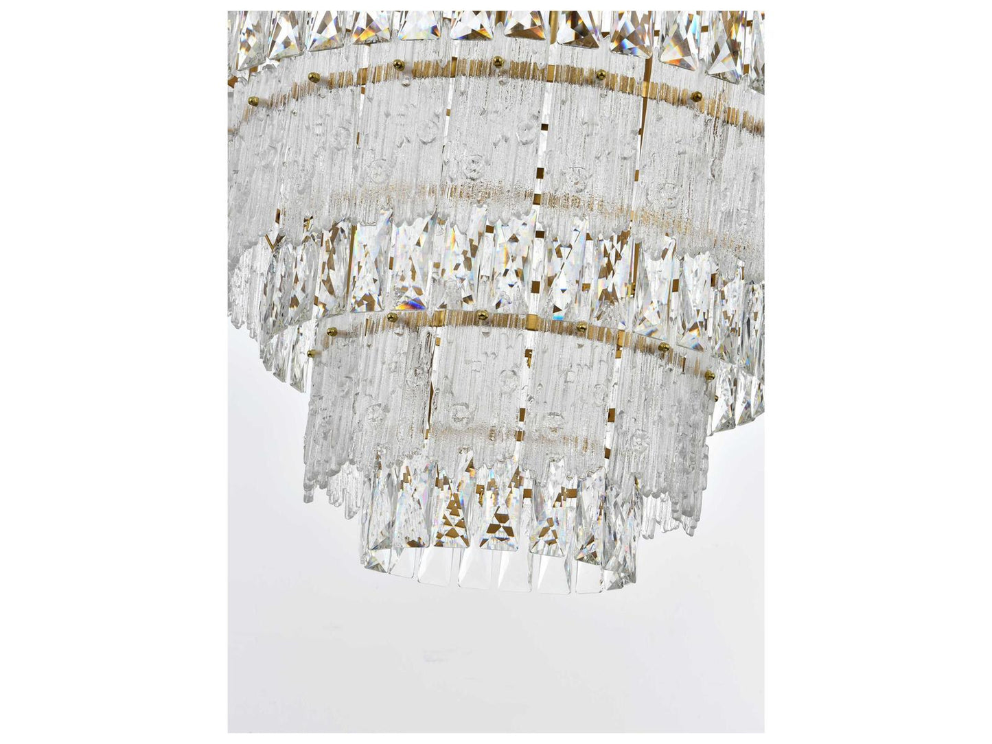 Elegant Lighting Emilia 33-Light Tiered Chandelier in Satin Gold