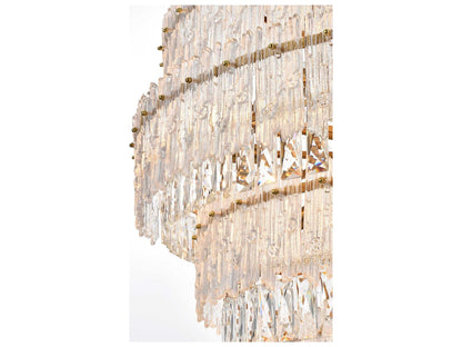 Elegant Lighting Emilia 33-Light Tiered Chandelier in Satin Gold