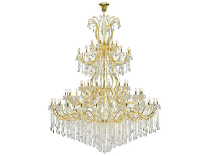 Elegant Lighting 84-Light Maria Theresa Candelabra Tiered Chandelier in Gold with Clear Crystal