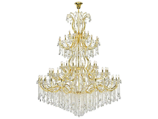 Elegant Lighting 84-Light Maria Theresa Candelabra Tiered Chandelier in Gold with Clear Crystal
