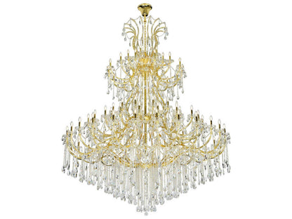 Elegant Lighting 84-Light Maria Theresa Candelabra Tiered Chandelier in Gold with Clear Crystal