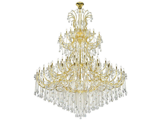 Elegant Lighting 84-Light Maria Theresa Candelabra Tiered Chandelier in Gold with Clear Crystal