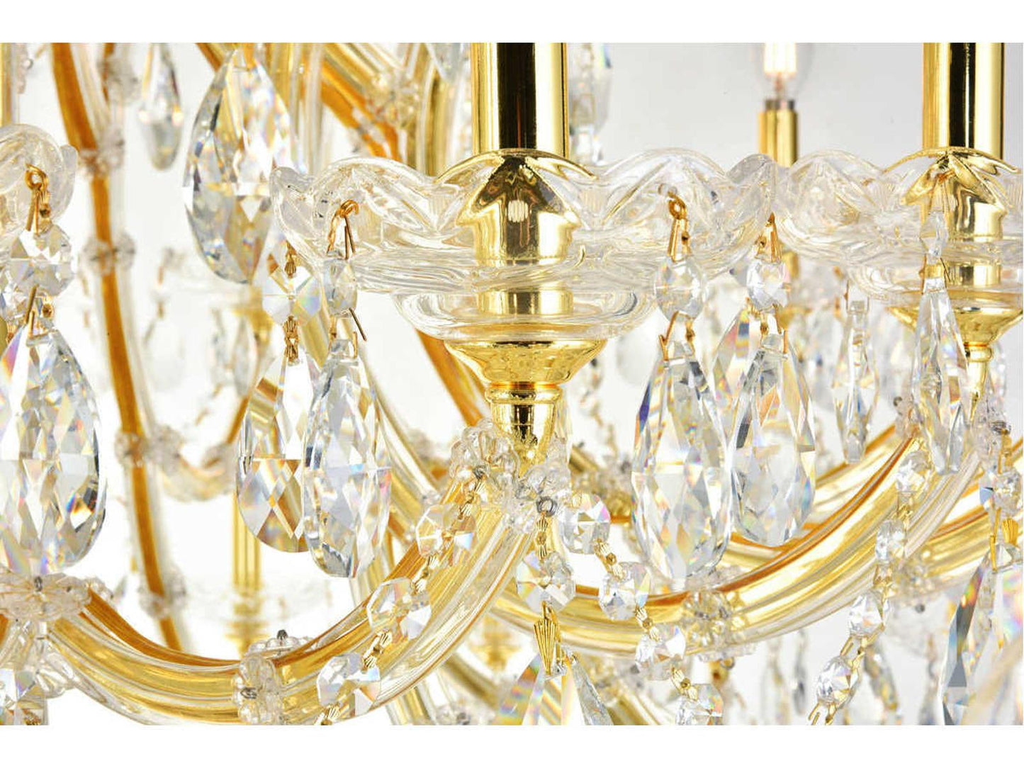 Elegant Lighting 84-Light Maria Theresa Candelabra Tiered Chandelier in Gold with Clear Crystal