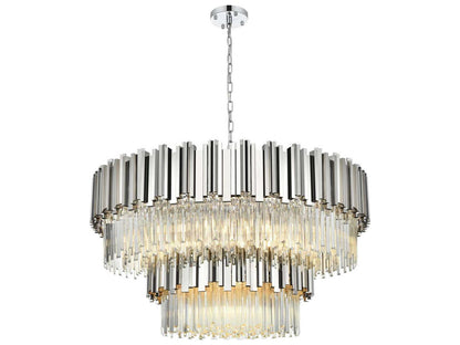 Elegant Lighting 16-Light Willow Drum Tiered Chandelier in Chrome