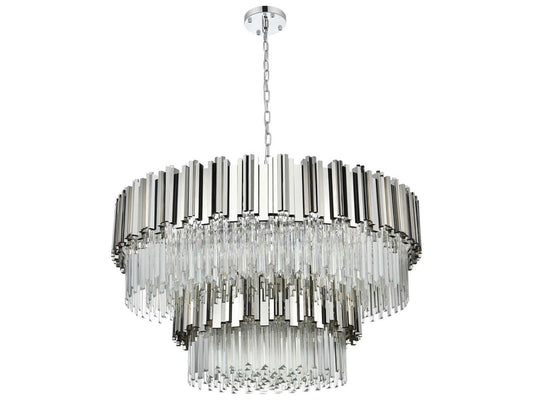 Elegant Lighting 16-Light Willow Drum Tiered Chandelier in Chrome
