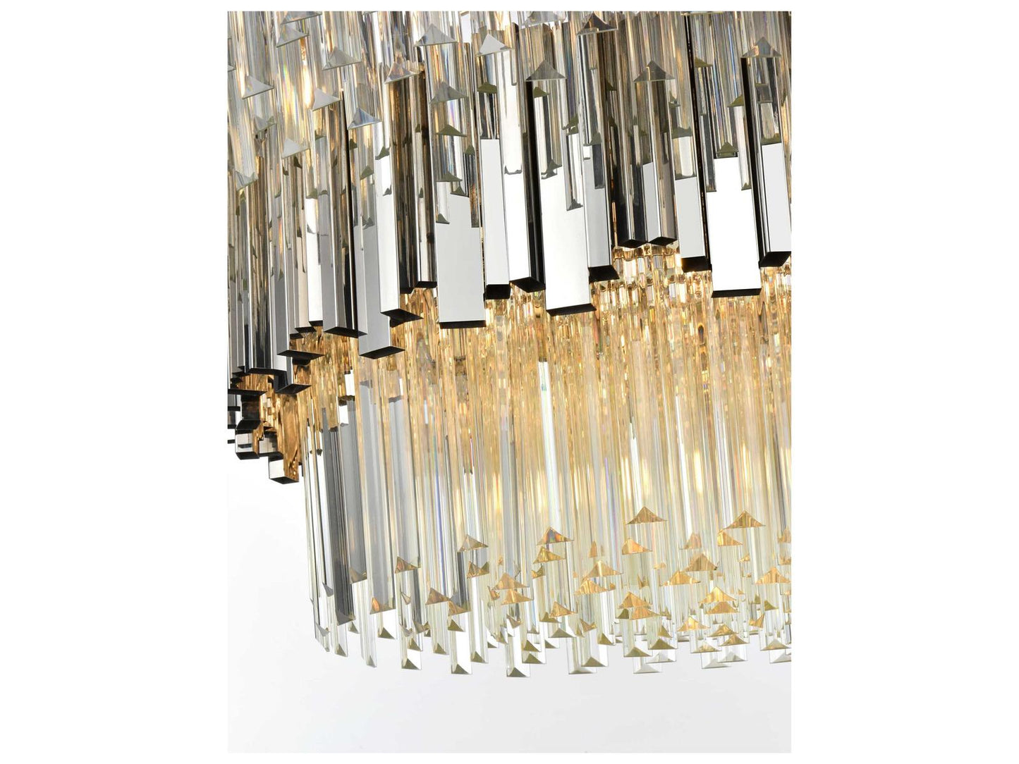 Elegant Lighting 16-Light Willow Drum Tiered Chandelier in Chrome