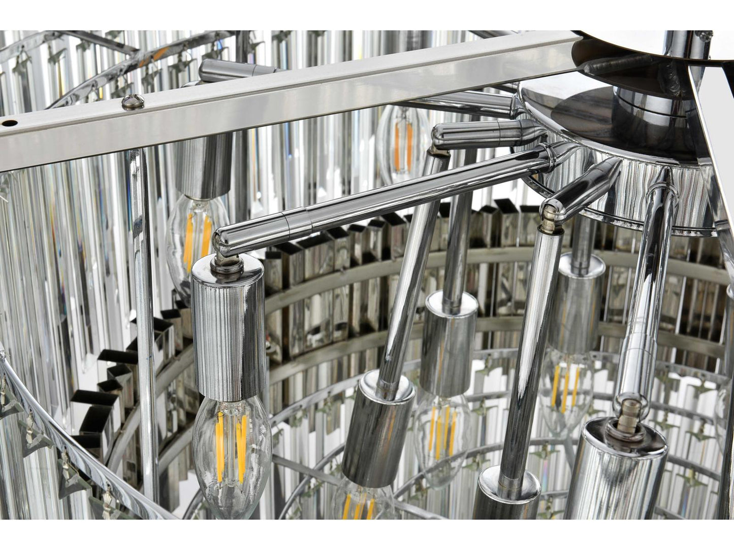 Elegant Lighting 16-Light Willow Drum Tiered Chandelier in Chrome