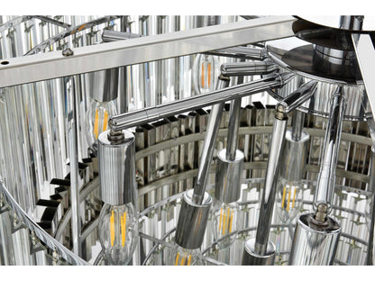 Elegant Lighting 16-Light Willow Drum Tiered Chandelier in Chrome
