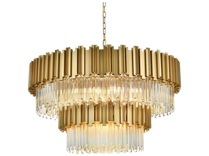 Elegant Lighting 16-Light Willow Tiered Chandelier in Satin Gold