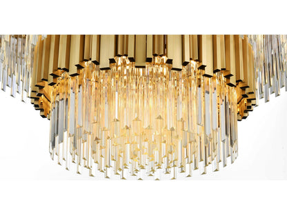 Elegant Lighting 16-Light Willow Tiered Chandelier in Satin Gold
