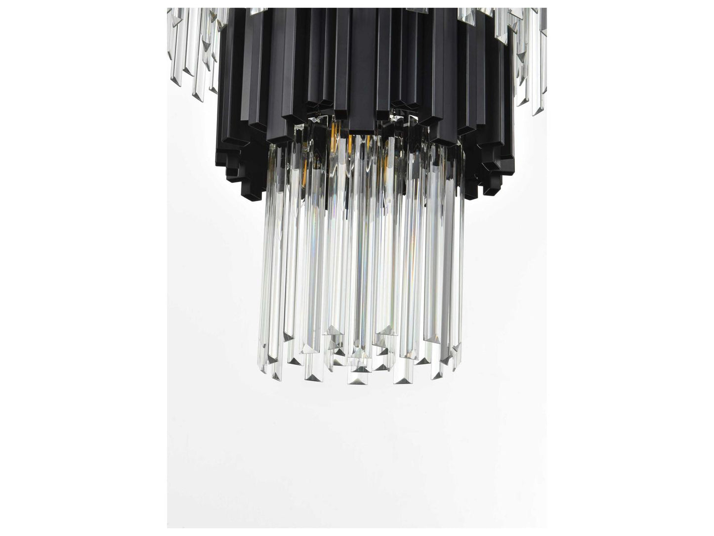 Elegant Lighting 27-Light Willow Tiered Chandelier in Black with Clear Glass