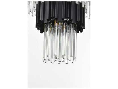 Elegant Lighting 27-Light Willow Tiered Chandelier in Black with Clear Glass