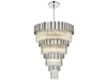 Elegant Lighting 27-Light Willow Tiered Chandelier in Chrome with Clear Glass