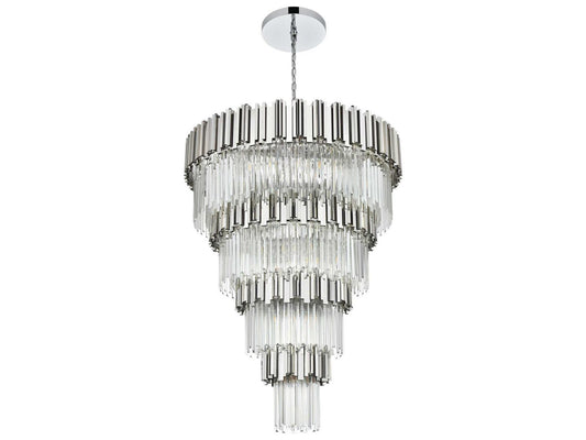 Elegant Lighting 27-Light Willow Tiered Chandelier in Chrome with Clear Glass